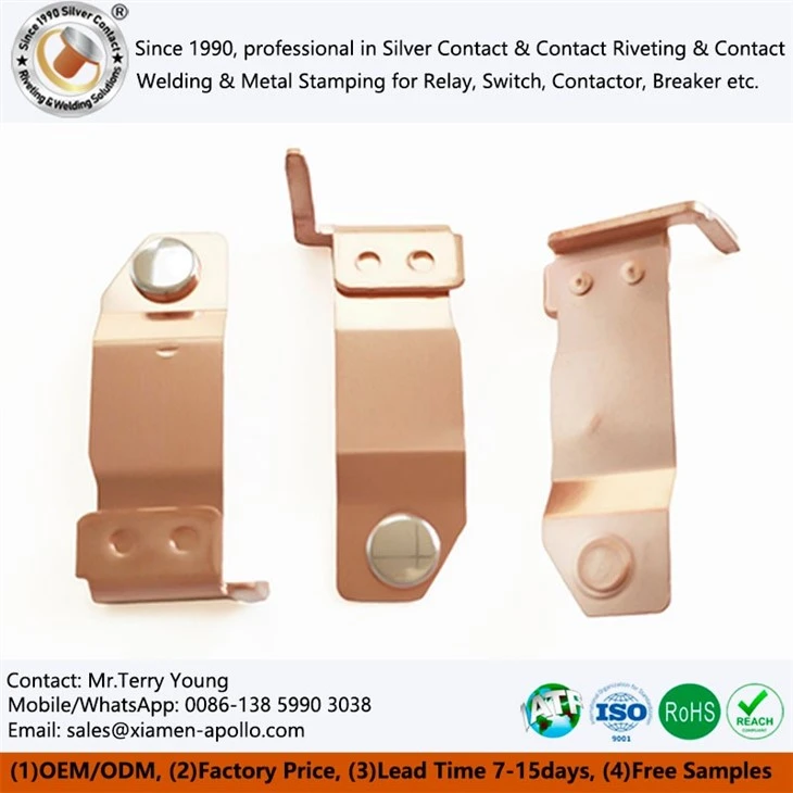 Silver Contacts for PV Power Relay riveting terminals Silver Contacts for PV Power Relay riveting terminals